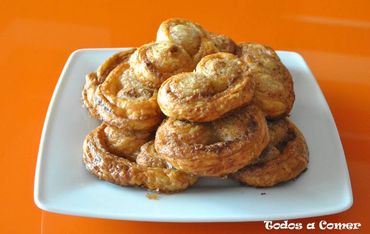 Palmeras de hojaldre caseras