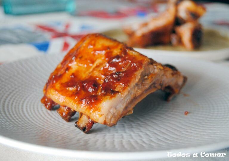 costillas de cerdo al horno con salsa barbacoa - Receta