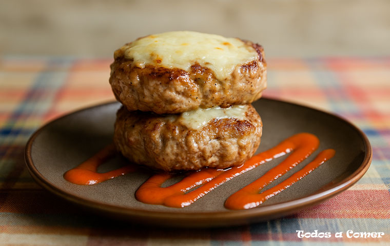 Mini hamburguesas caseras con salsa de pimiento rojo