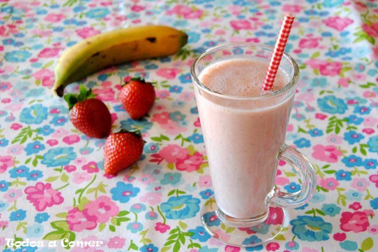 Receta: Batido de fresa y plátano casero