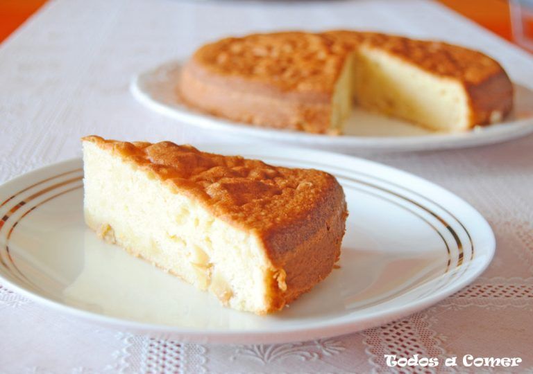 Receta de bizcocho de queso y manzana fácil