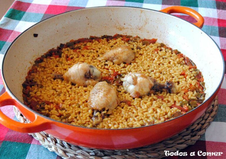 Arroz con pollo y verduras. Receta paso a paso