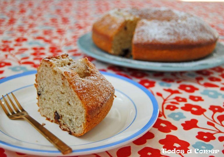 Receta de bizcocho de plátano con pepitas de chocolate