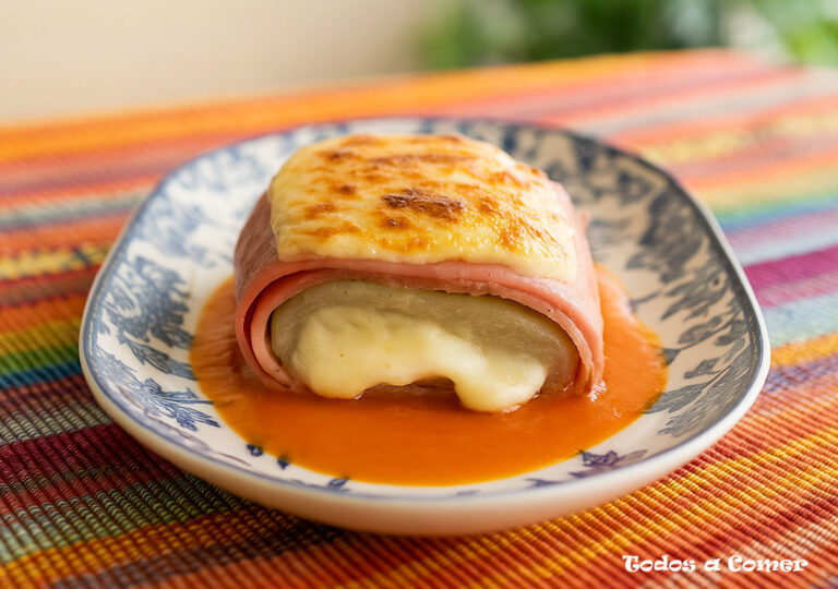 Pencas de acelga rellenas , con jamón y queso