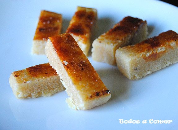 Receta: Turrón de yema tostada- cortado