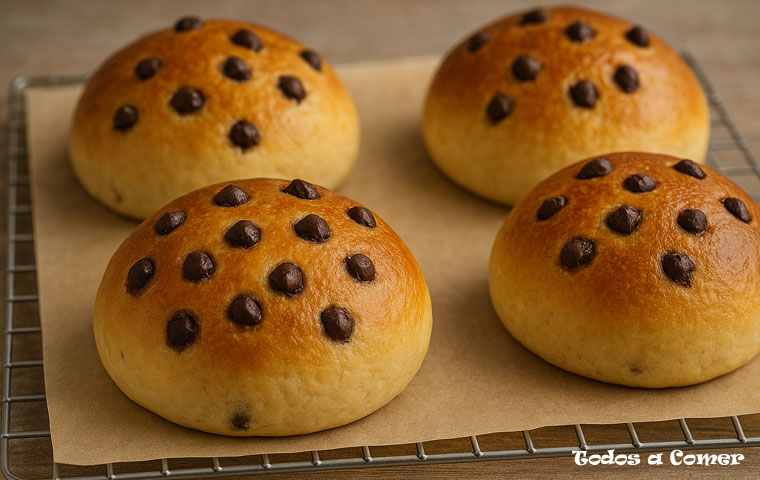 Receta fácil de bollos de leche con pepitas de chocolate