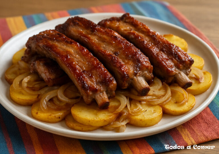 Receta fácil de costillas de cerdo asadas con patatas