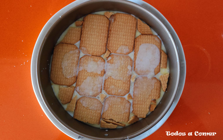 Tarta de canela y queso sin horno- Montando la tarta