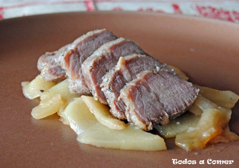 Receta. Solomillo a la sal con peras