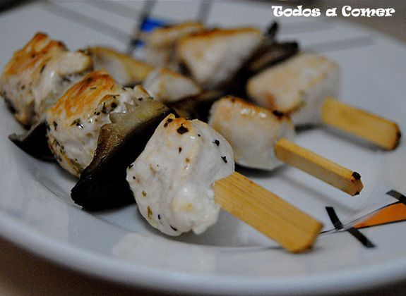 Receta de brocheta de pollo y setas