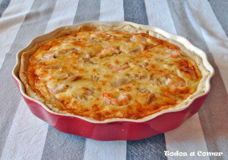 Quiche marinera de atún y gambas