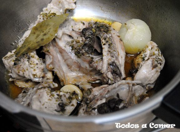 Receta de conejo adobado- Carne ya cocinada