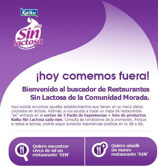 Hoy comemos fuera de Kaiku sin lactosa