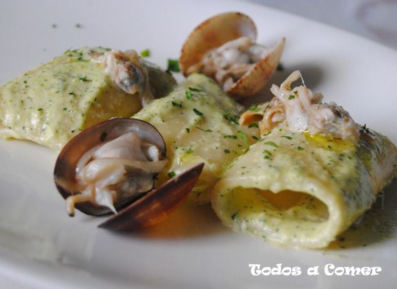 Curso de cocina italiana de Fabio Morisi. Pasta con carbonara de calabacín y almejas 3