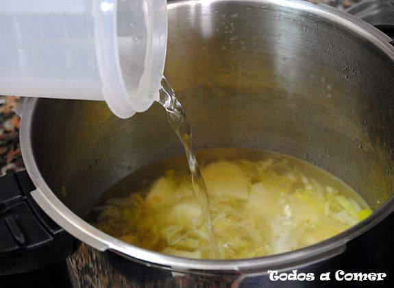Vichyssoise o crema fría de puerro – Cociendo las verduras