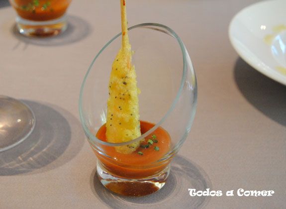 Restaurante Pedro Larumbe. Langostinos en tempura
