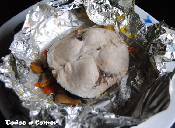 Receta. Emperador en papillote