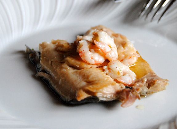 Receta de truchas con gambas