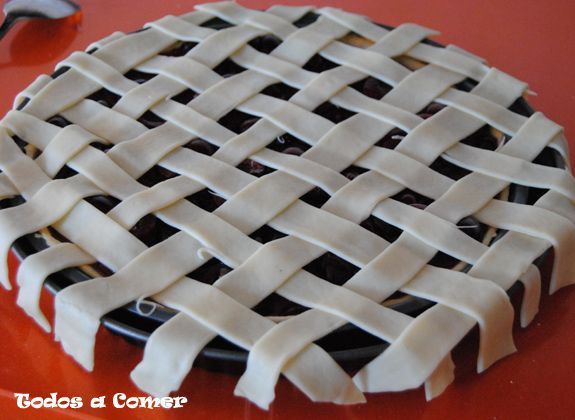 Receta. Tarta de cerezas o cherry pie. Con enrejado.