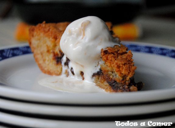 Receta. Cookie en sartén- Corte