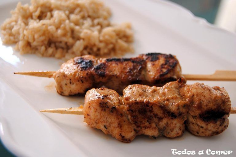 Brochetas de pollo marinado- Presentación