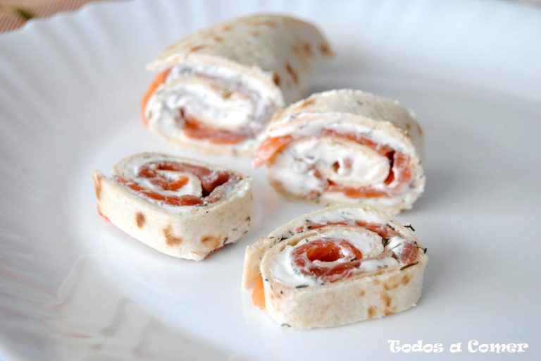 Rollitos de salmón y queso