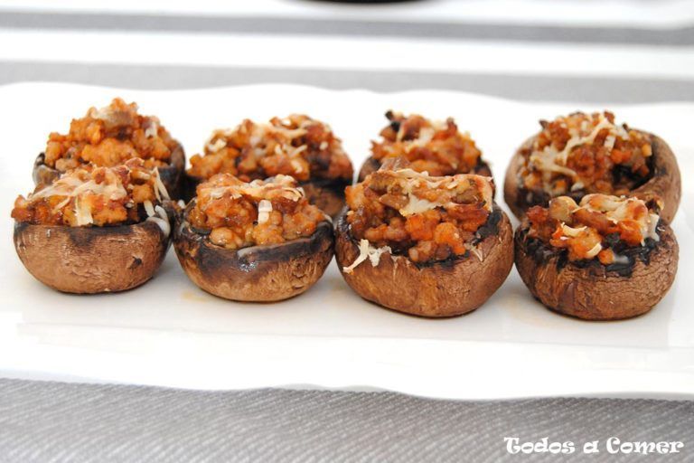 Champiñones rellenos de carne - Presentación
