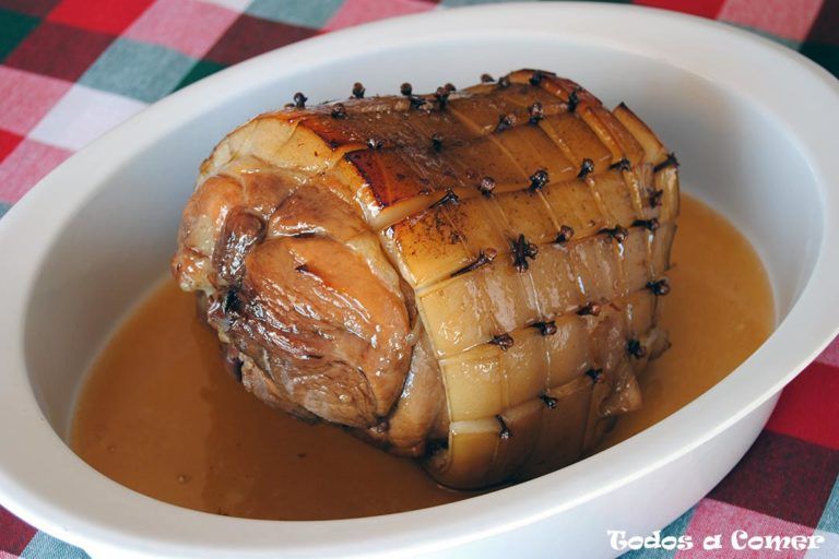 Jamón al horno glaseado con miel - Portada