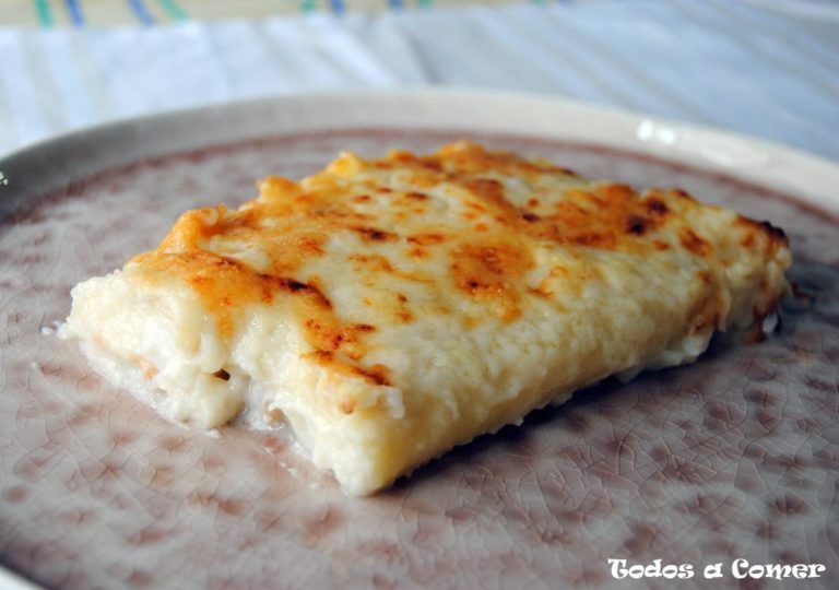 Canelones de bacalao - Receta casera