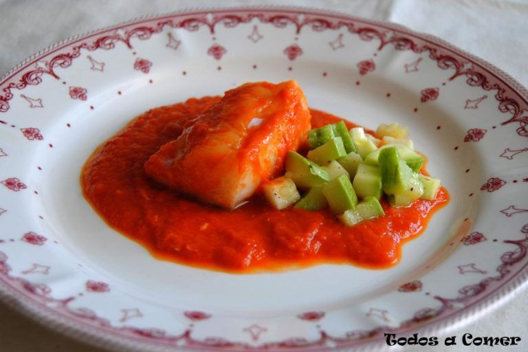 Bacalao con salsa de pimiento y tomate - Portada