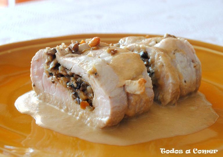 Solomillo de cerdo relleno de champiñones - Receta