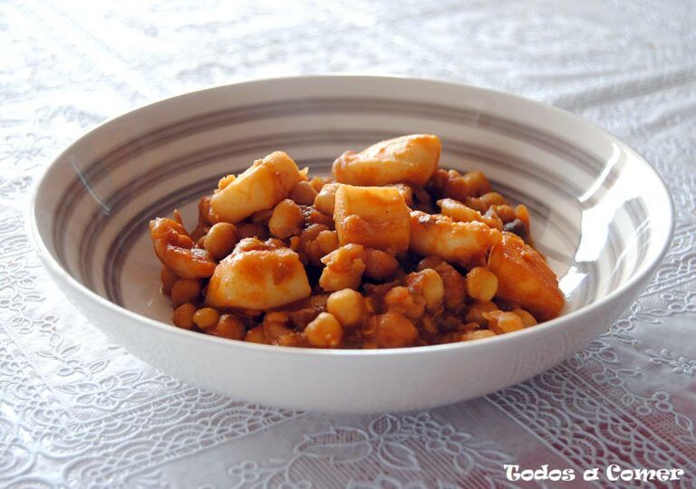Garbanzos con sepia - Receta