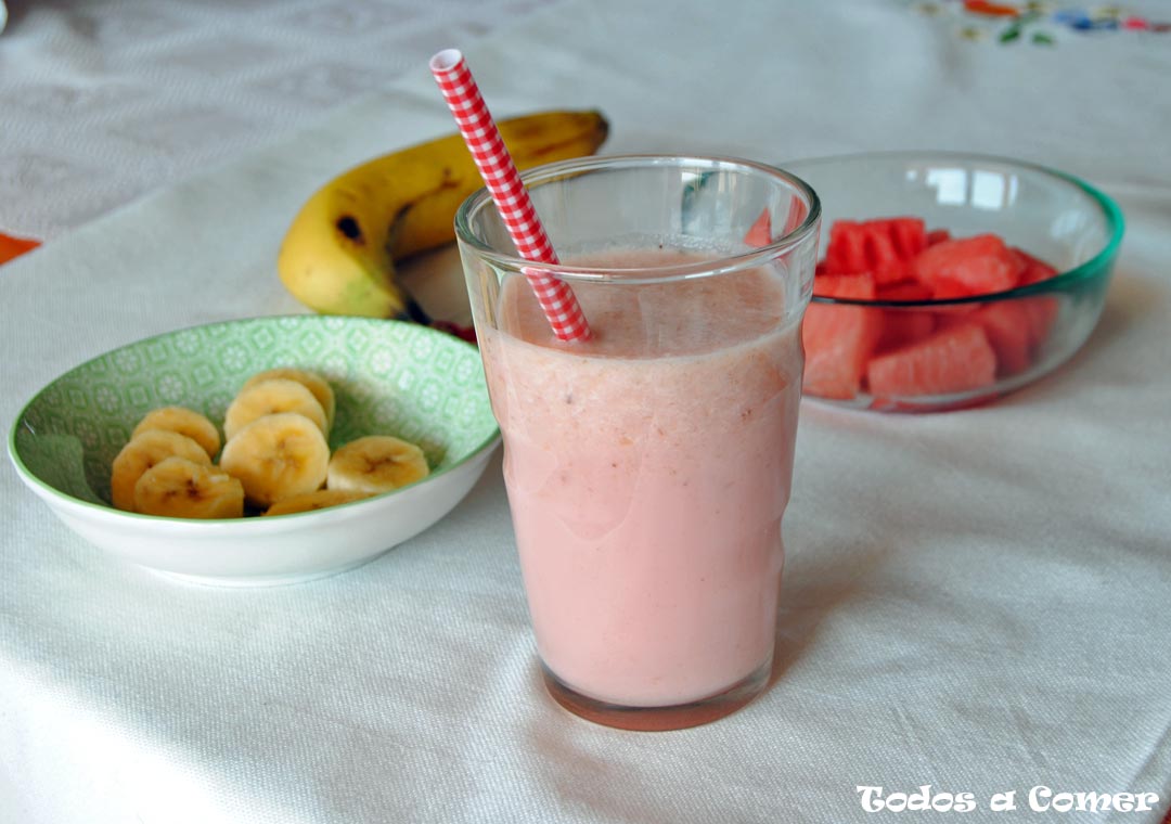 batido de sandía y plátano