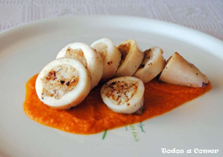 Calamares rellenos de arroz