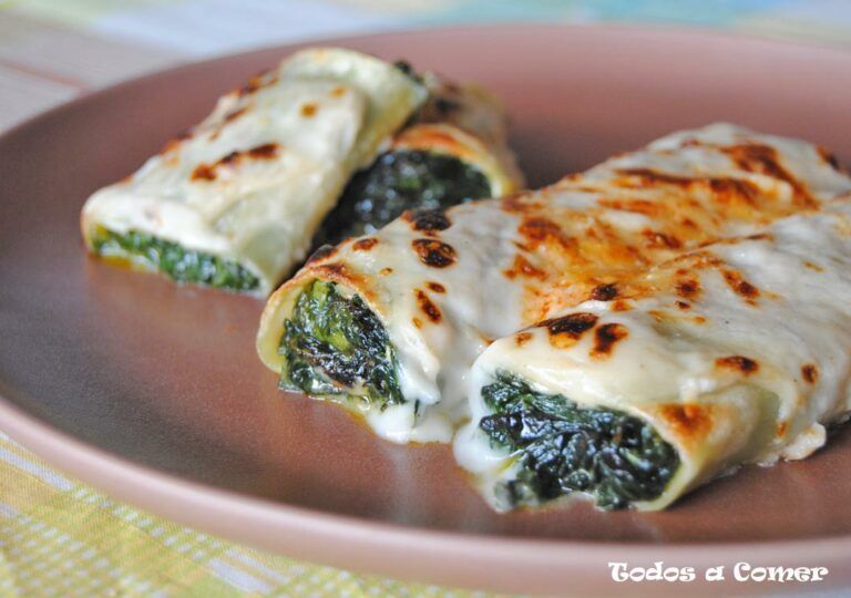Canelones de espinacas y queso