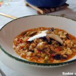 Arroz caldoso de verduras y setas para el invierno
