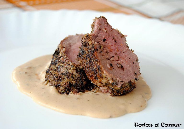 Solomillo de cerdo con salsa de queso