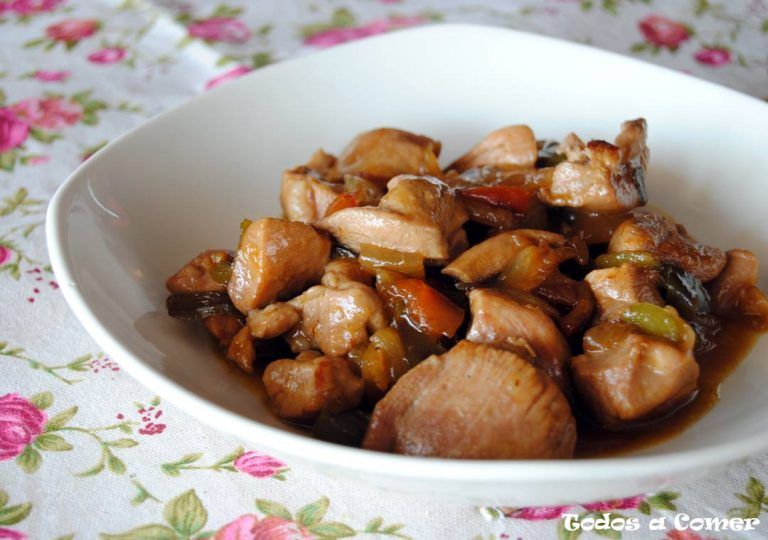 salteado de pollo con verduras al estilo oriental