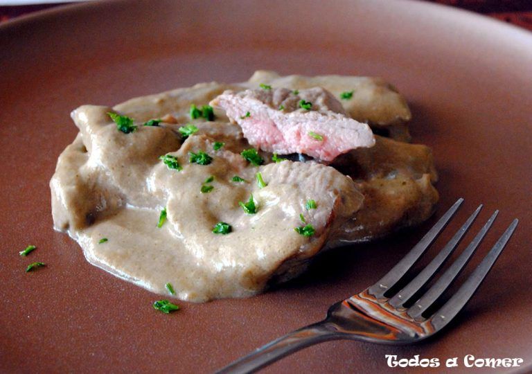 Filetes de ternera con salsa de setas