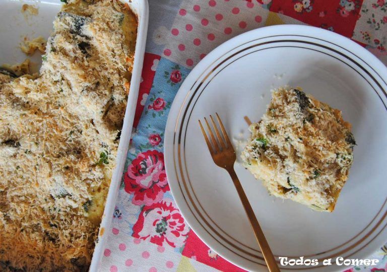 Pastel de calabacín y queso al horno