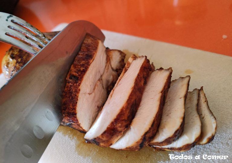 pechuga de pollo marinada en freidora de aire