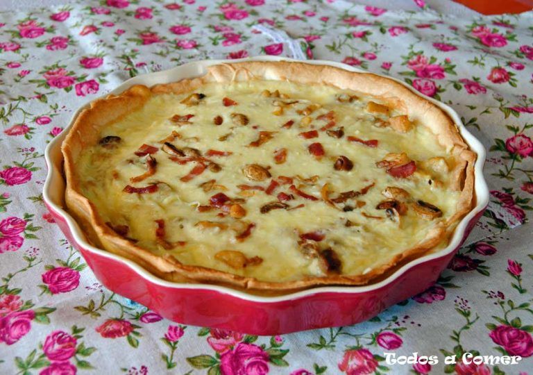 Receta de quiche de pollo y champiñones