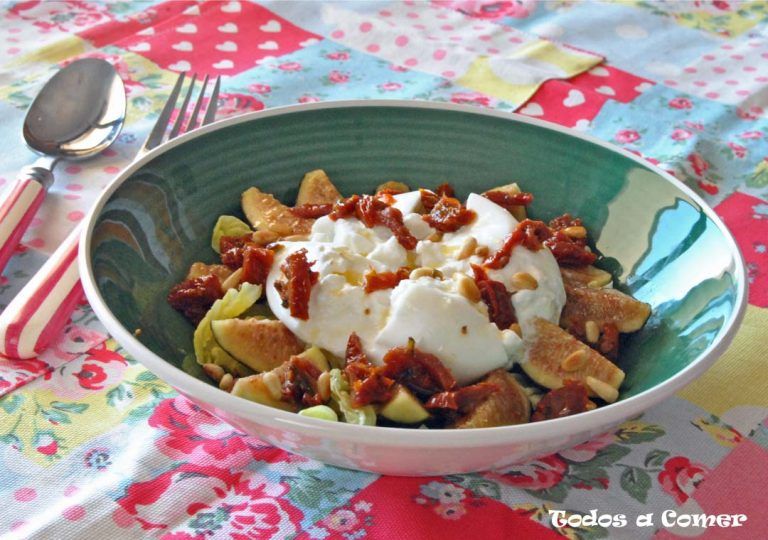 Burrata con higo y tomates secos