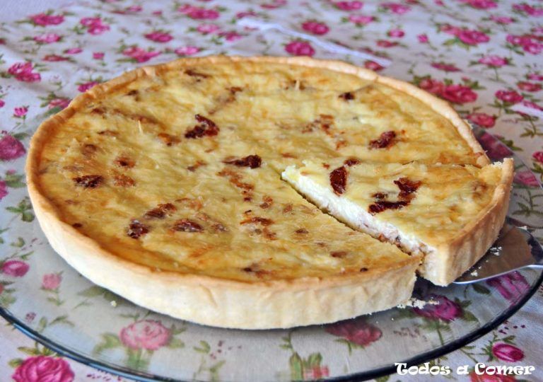Receta fácil de quiche de atún y tomates secos