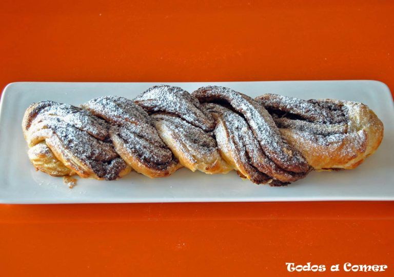 Trenza de hojaldre y chocolate