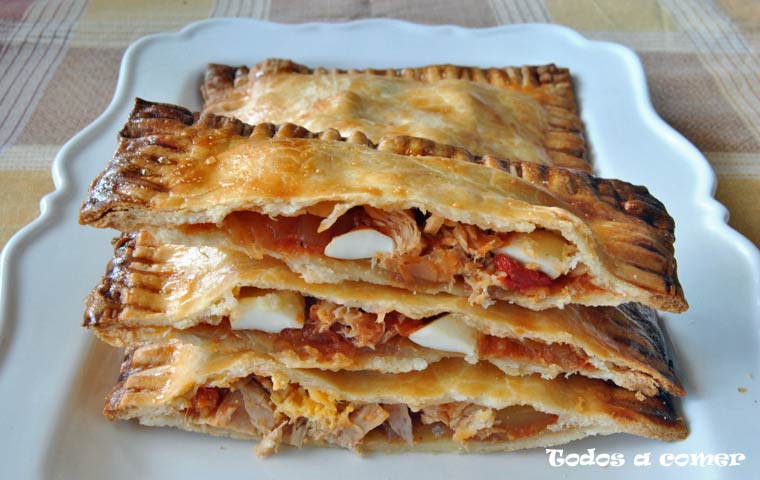 Porciones de la empanada de atún