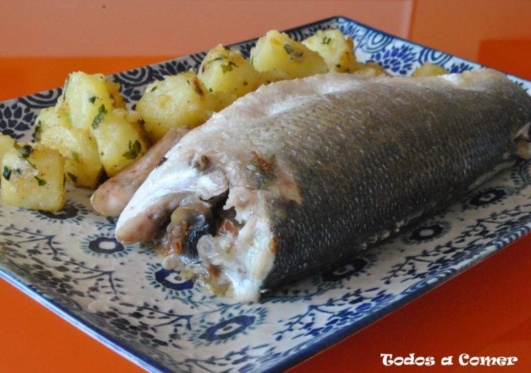 Lubina rellena al horno