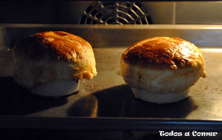Carrilleras en hojaldre- En el horno
