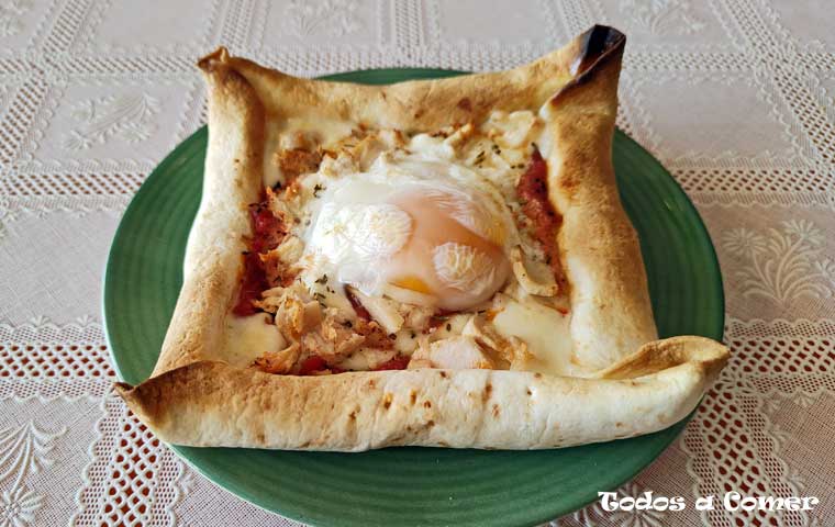 Piadina de jamón y queso en freidora de aire