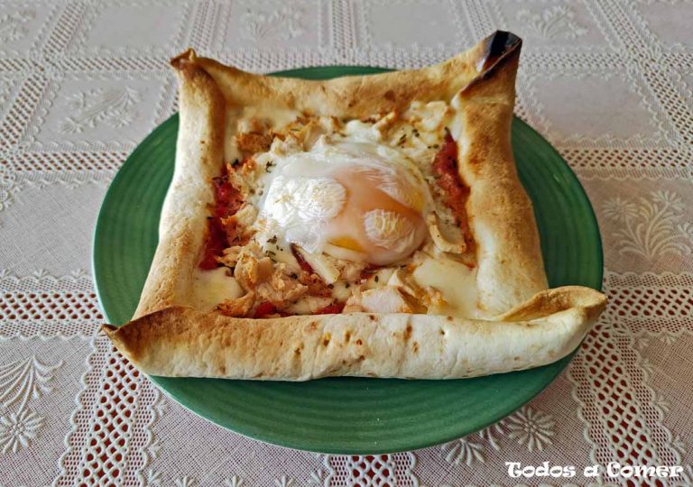 Piadina de jamón y queso en freidora de aire. Receta fácil